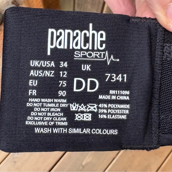 Panache Sport Marvel Wireless Sports Bra NWT In Black Sz 34DD - Picture 4 of 15